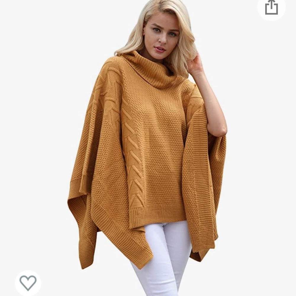 Yellow Knit Poncho NWT